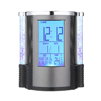 Digital LCD Desk Alarm Clock Pen Holder